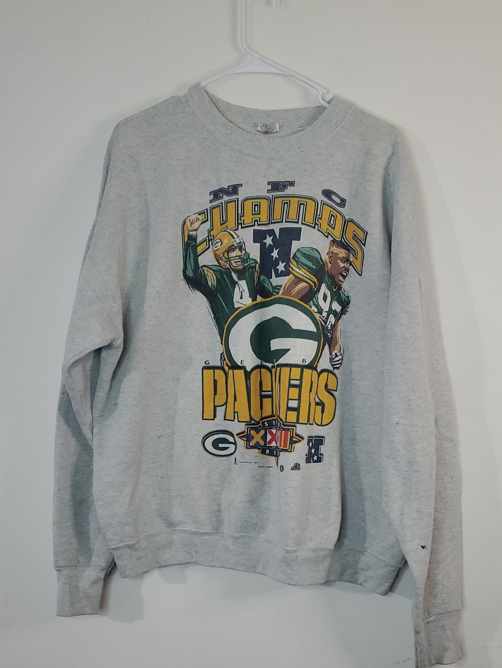 Vintage 90s GreenBay Packers Super Bowl Crewneck Sweatshirt NFC Champs Y2K